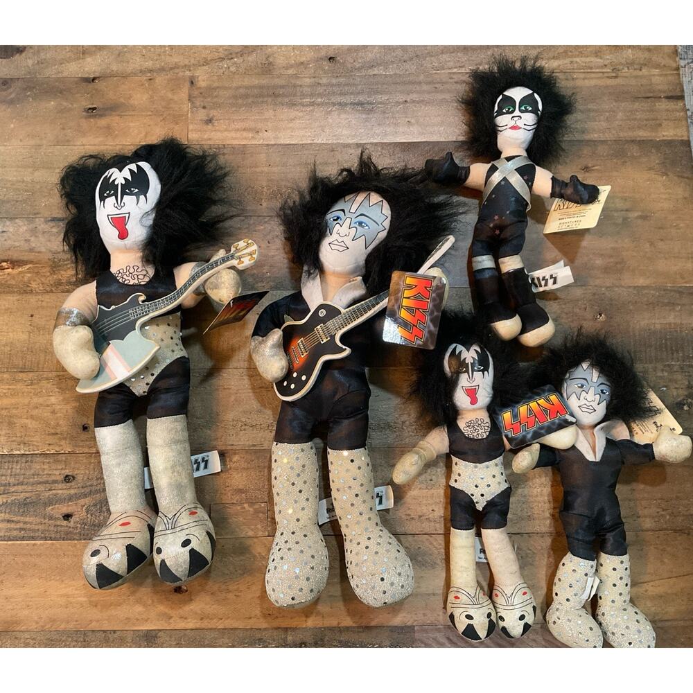 2003 Toy Factory KISS 5-Piece Plush Doll Lot (2×16” + 3×11”) NWT